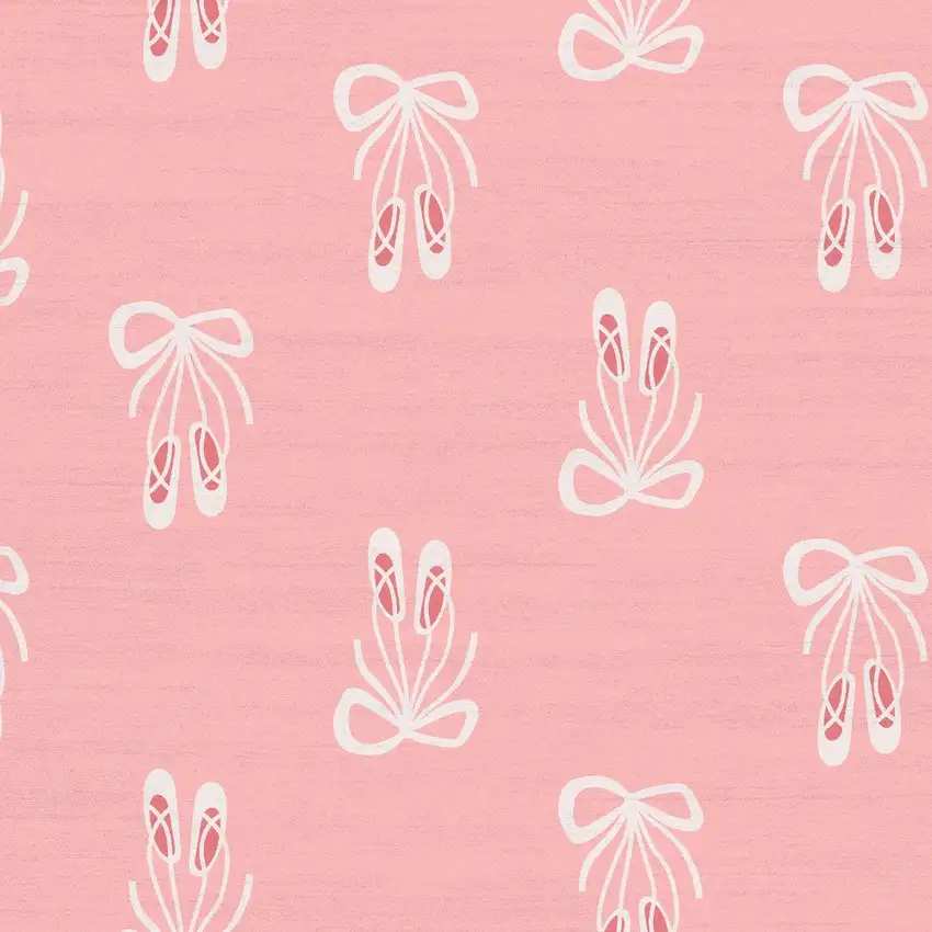 Ivory And Pink Ballet Slipper Youthful Washable Area Rug Photo 7