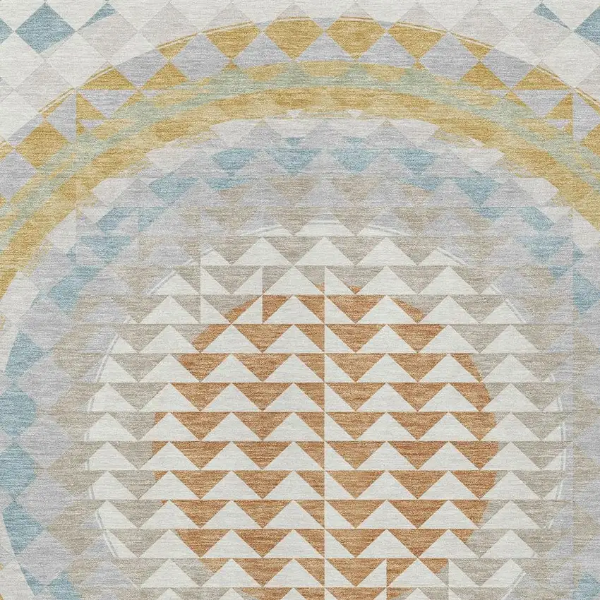 Ivory And Plum Geometric Washable Indoor Outdoor Area Rug Photo 3
