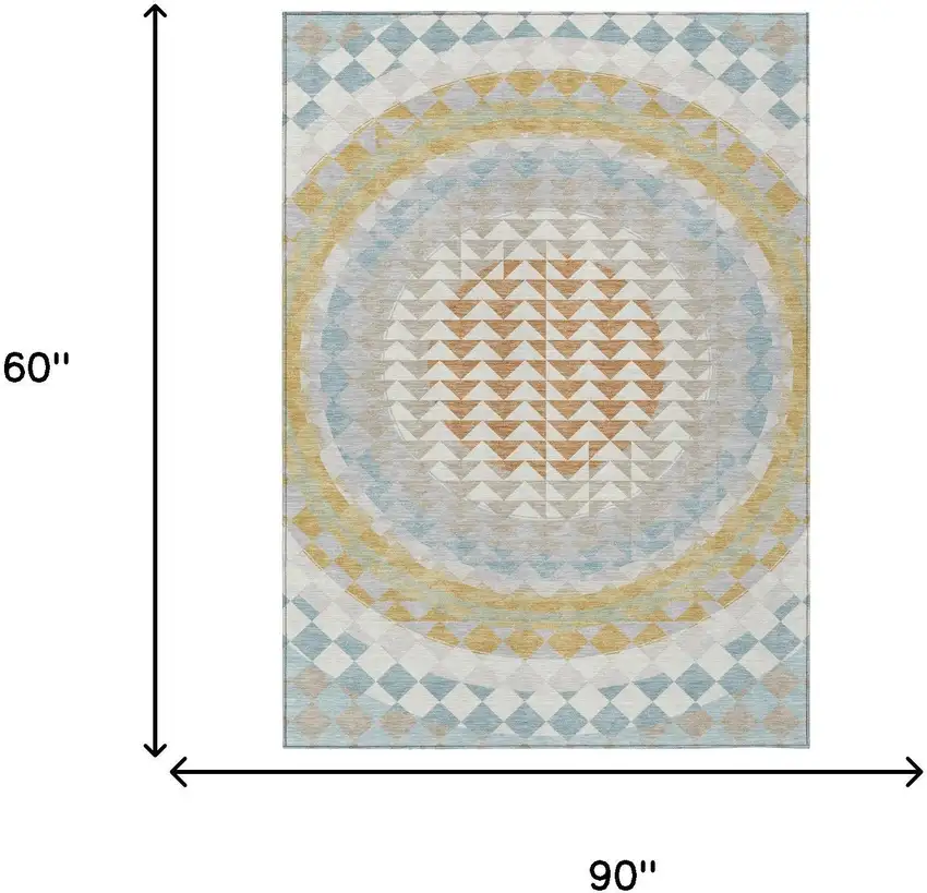 Ivory And Plum Geometric Washable Indoor Outdoor Area Rug Photo 9
