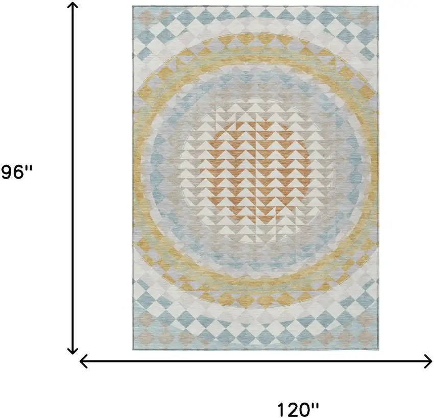 Ivory And Plum Geometric Washable Indoor Outdoor Area Rug Photo 8
