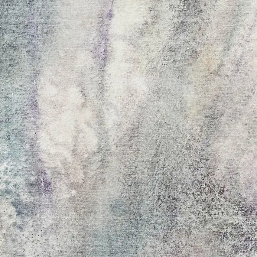 Ivory And Purple Abstract Washable Area Rug With UV Protection Photo 3