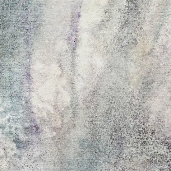 Ivory And Purple Abstract Washable Area Rug With UV Protection Photo 6