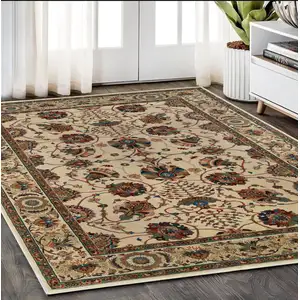 Photo of Ivory And Red Floral Area Rug