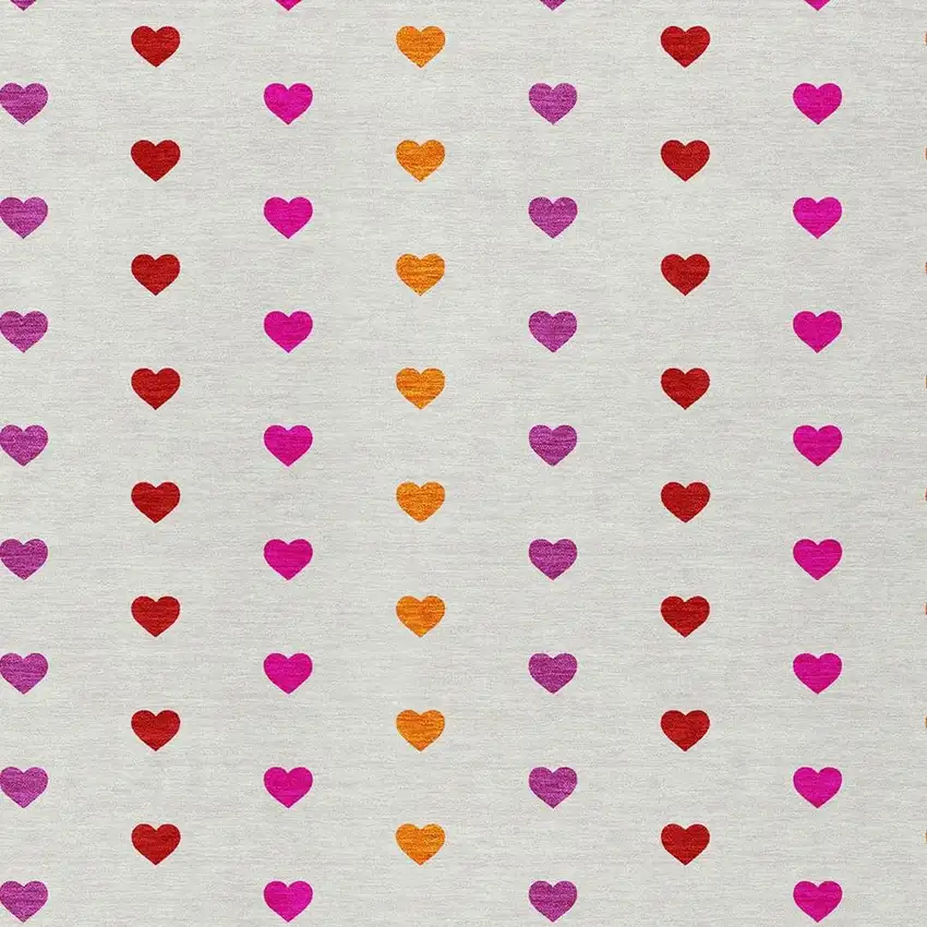 Ivory And Red Geometric Washable Indoor Outdoor Area Rug Photo 2