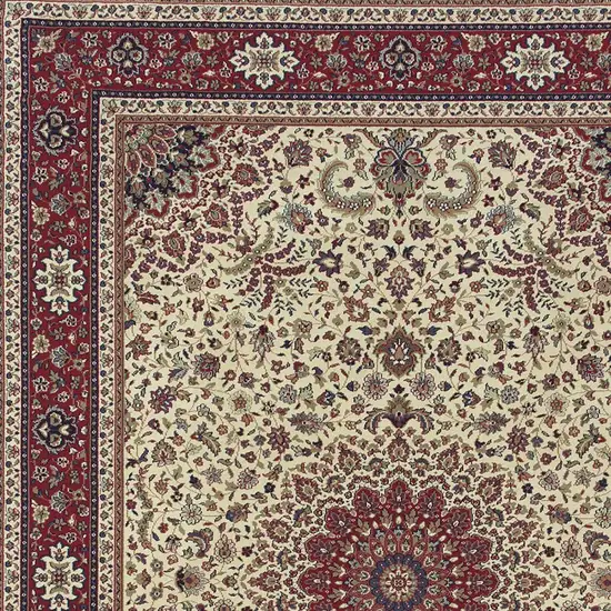 Ivory And Red Oriental Area Rug Photo 4
