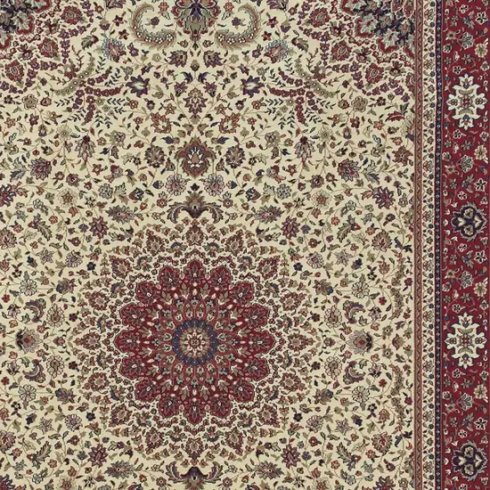 Ivory And Red Oriental Area Rug Photo 4