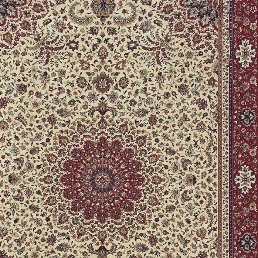 Ivory And Red Oriental Area Rug Photo 4