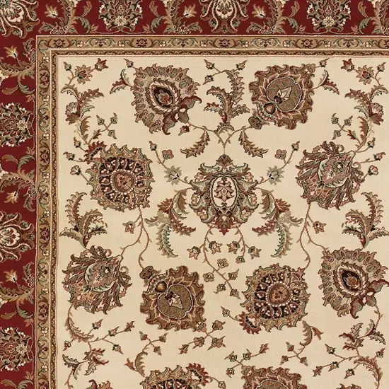Ivory And Red Oriental Area Rug Photo 4