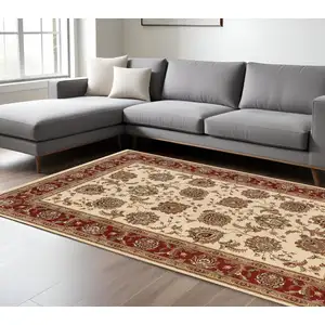 Photo of Ivory And Red Oriental Area Rug