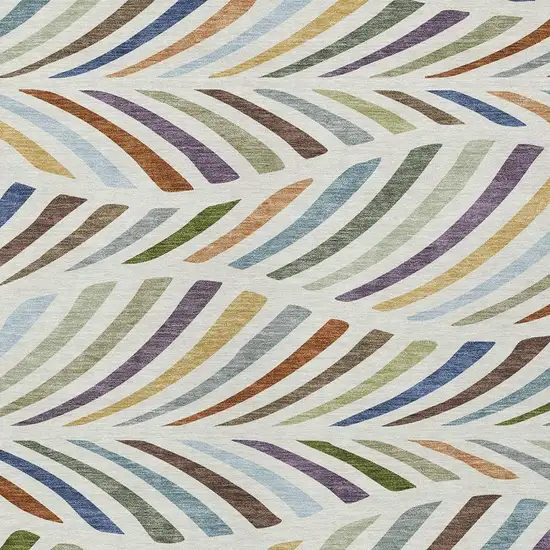 Ivory And Sage Abstract Washable Indoor Outdoor Area Rug Photo 2