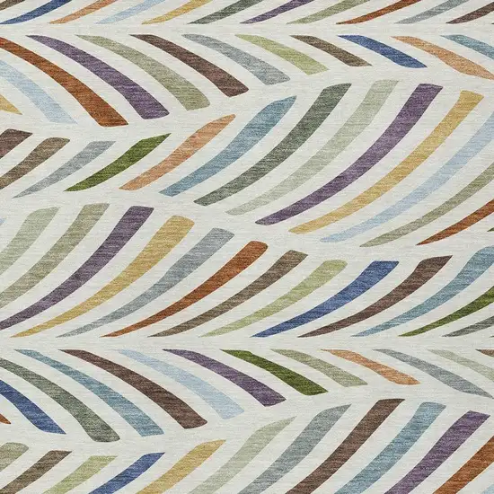 Ivory And Sage Abstract Washable Indoor Outdoor Area Rug Photo 2