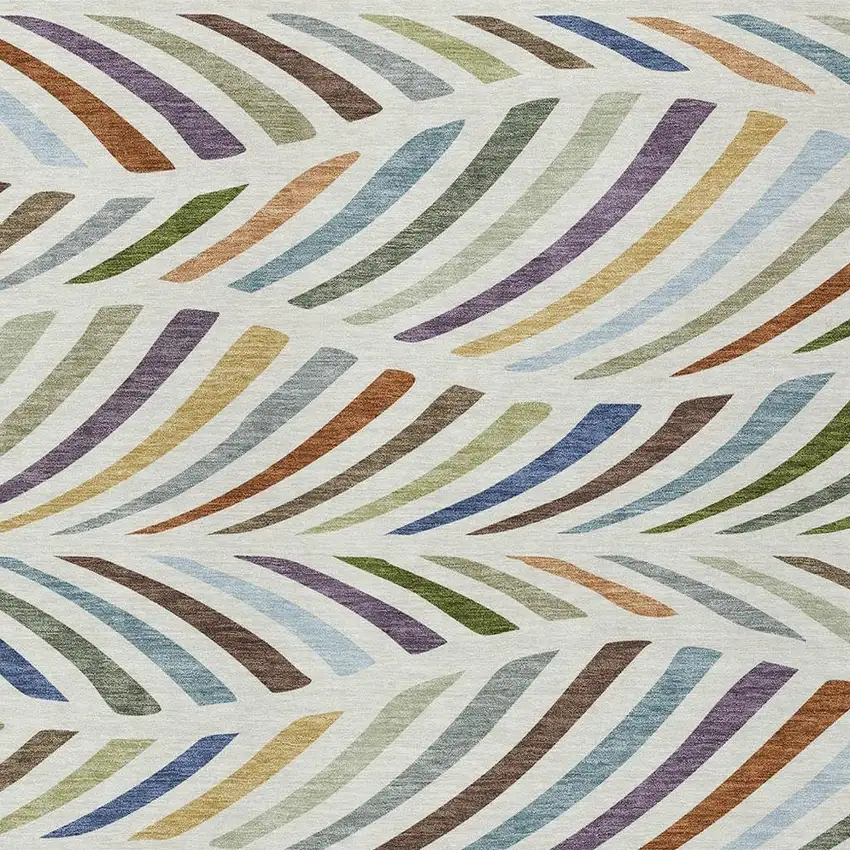 Ivory And Sage Abstract Washable Indoor Outdoor Area Rug Photo 2