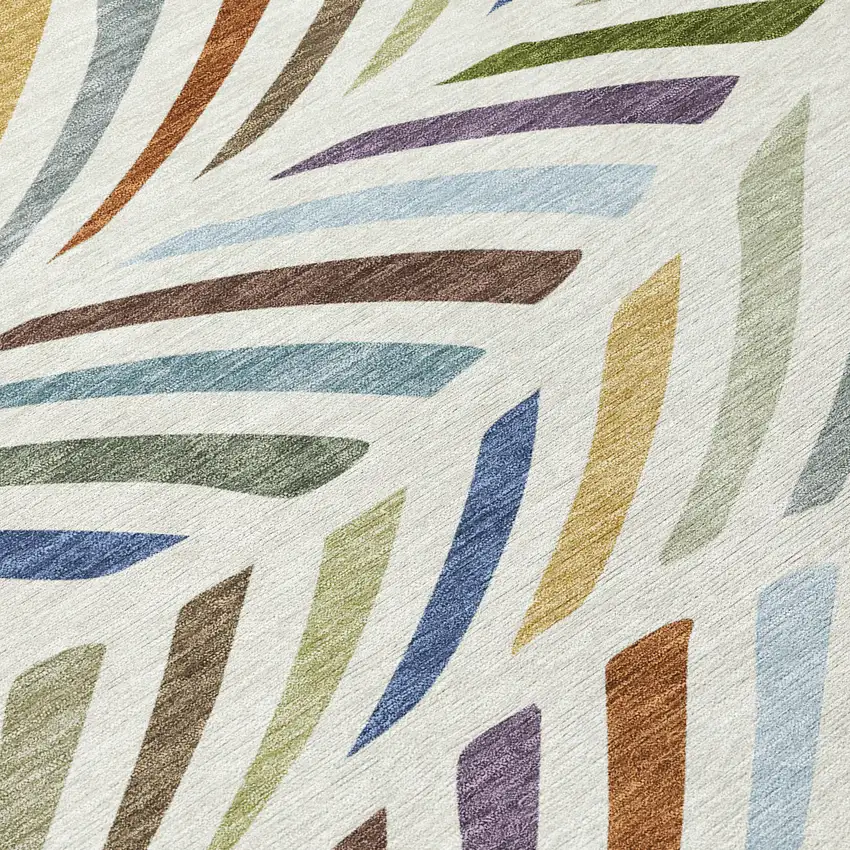 Ivory And Sage Abstract Washable Indoor Outdoor Area Rug Photo 9