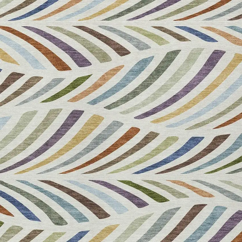 Ivory And Sage Abstract Washable Indoor Outdoor Area Rug Photo 2