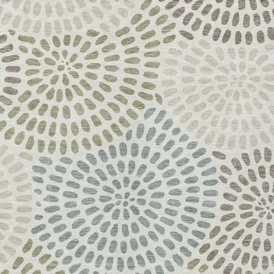 Ivory And Sage Geometric Washable Indoor Outdoor Area Rug Photo 3