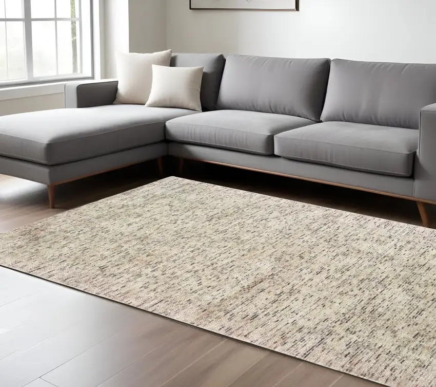 Ivory And Sand Hand Tufted Area Rug Photo 1