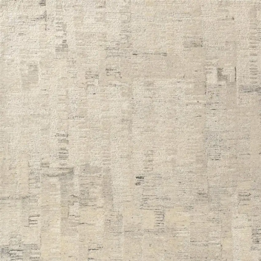 Ivory And Silver Abstract Hand Tufted Square Rug Photo 4