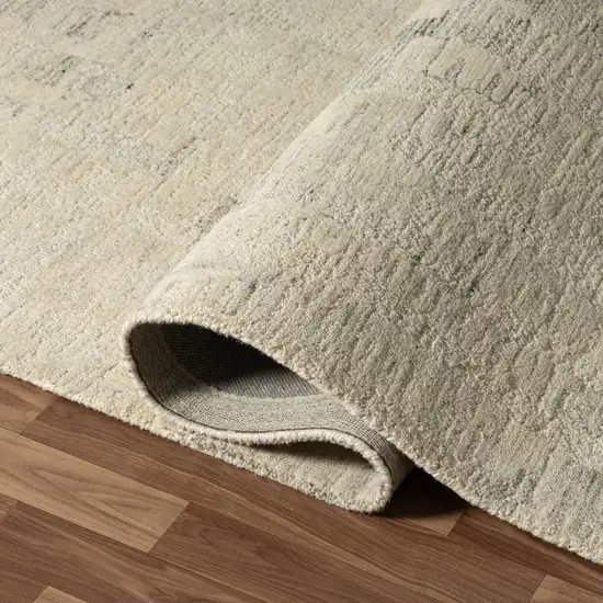 Ivory And Silver Abstract Hand Tufted Square Rug Photo 8