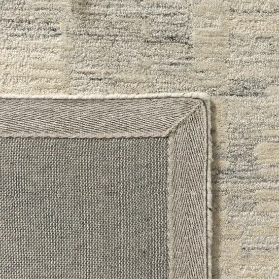Ivory And Silver Abstract Hand Tufted Square Rug Photo 9