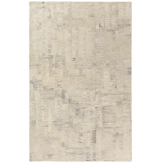 Ivory And Silver Abstract Hand Tufted Square Rug Photo 2