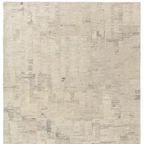 Ivory And Silver Abstract Hand Tufted Square Rug Photo 5