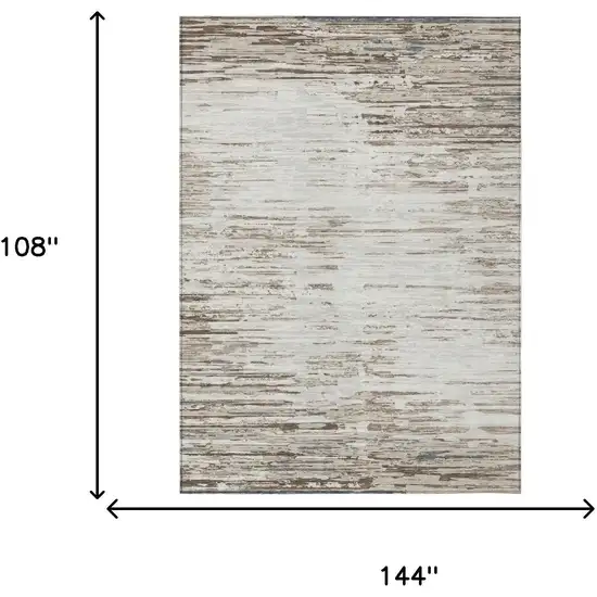 Ivory And Silver Abstract Washable Indoor Outdoor Area Rug Photo 5