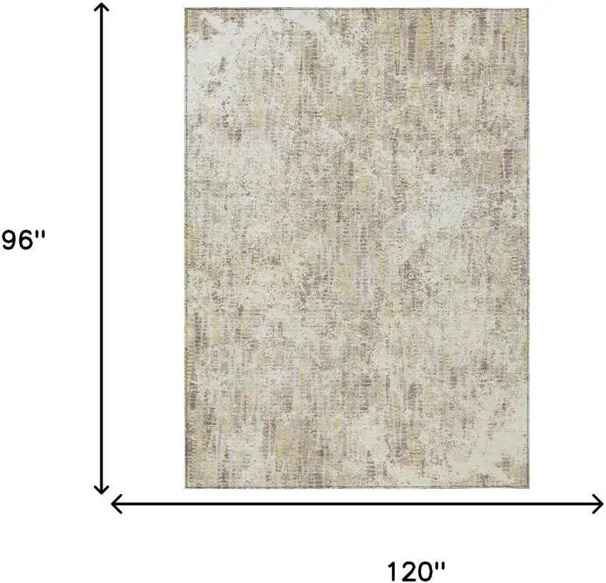 Ivory And Silver Abstract Washable Indoor Outdoor Area Rug Photo 5