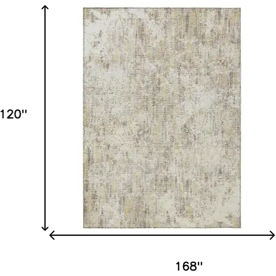 Ivory And Silver Abstract Washable Indoor Outdoor Area Rug Photo 5
