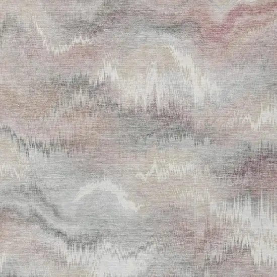 Ivory And Silver Abstract Washable Indoor Outdoor Area Rug Photo 2