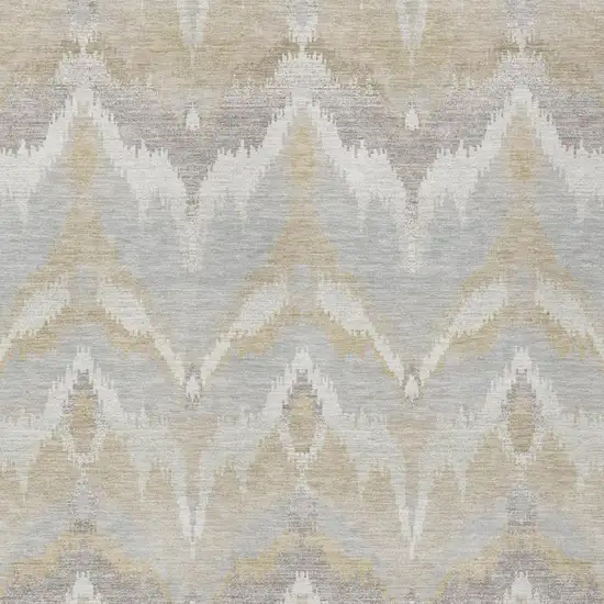 Ivory And Silver Abstract Washable Indoor Outdoor Area Rug Photo 2