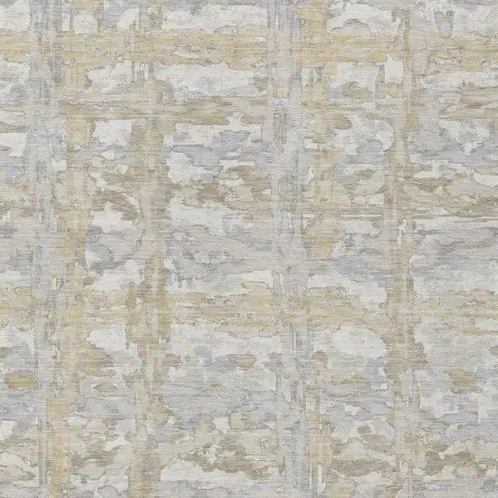 Ivory And Silver Abstract Washable Indoor Outdoor Area Rug Photo 1