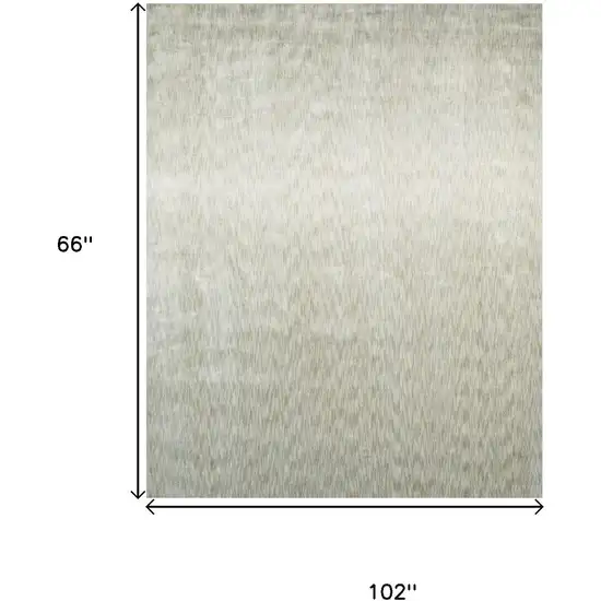 Ivory And Silver Chevron Hand Woven Area Rug Photo 5