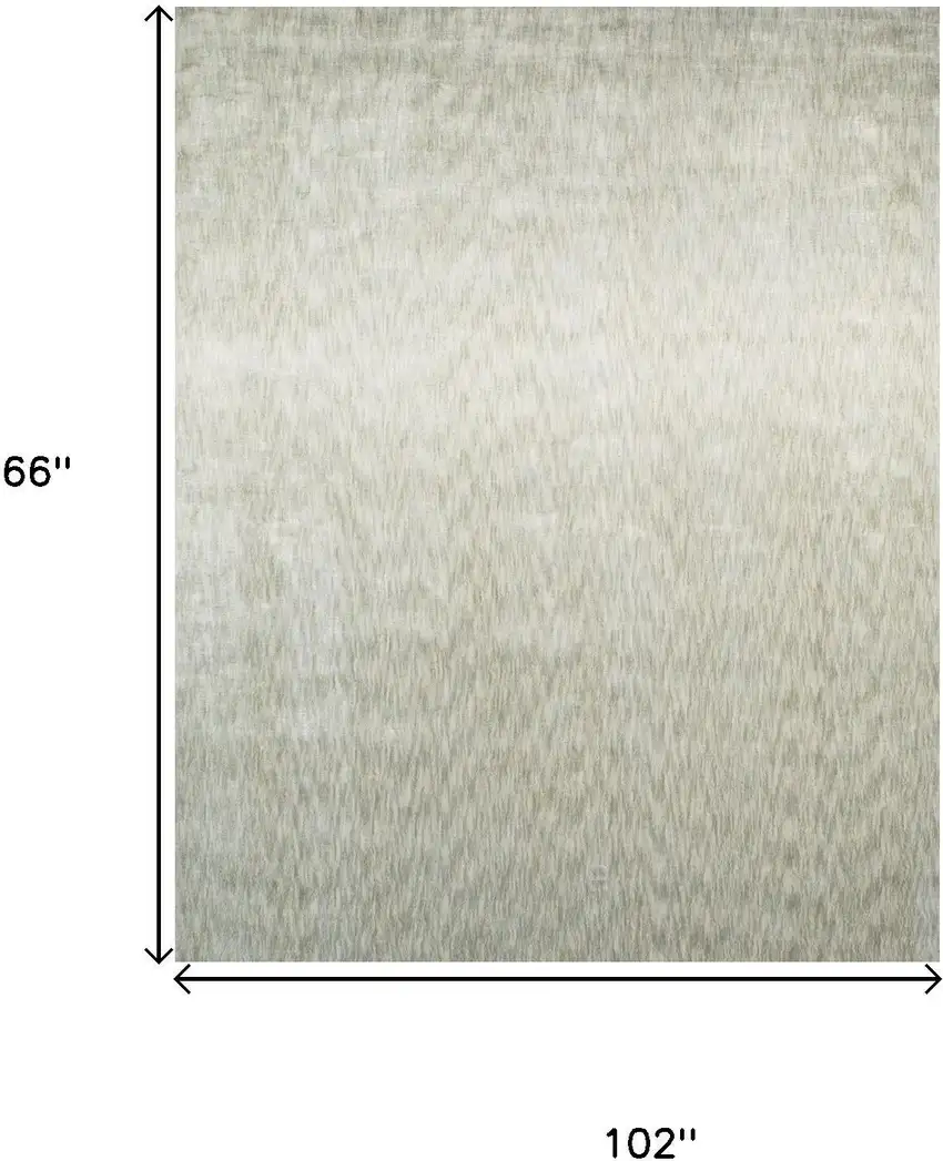 Ivory And Silver Chevron Hand Woven Area Rug Photo 5