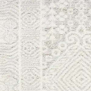 Photo of Ivory And Silver Floral Distressed Non Skid Area Rug