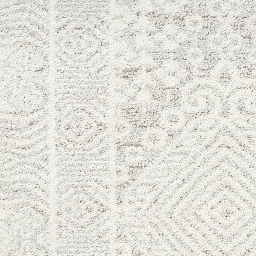 Ivory And Silver Floral Distressed Non Skid Area Rug Photo 2