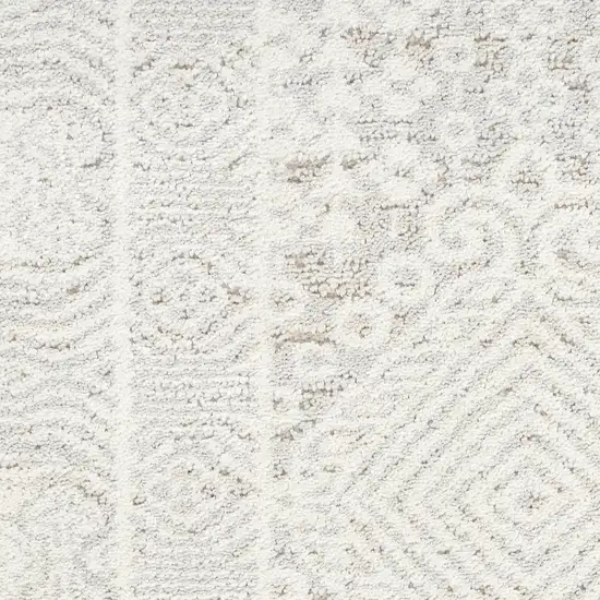 Ivory And Silver Floral Distressed Non Skid Area Rug Photo 2