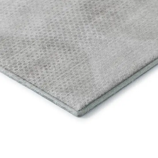Ivory And Silver Geometric Washable Area Rug With UV Protection Photo 8