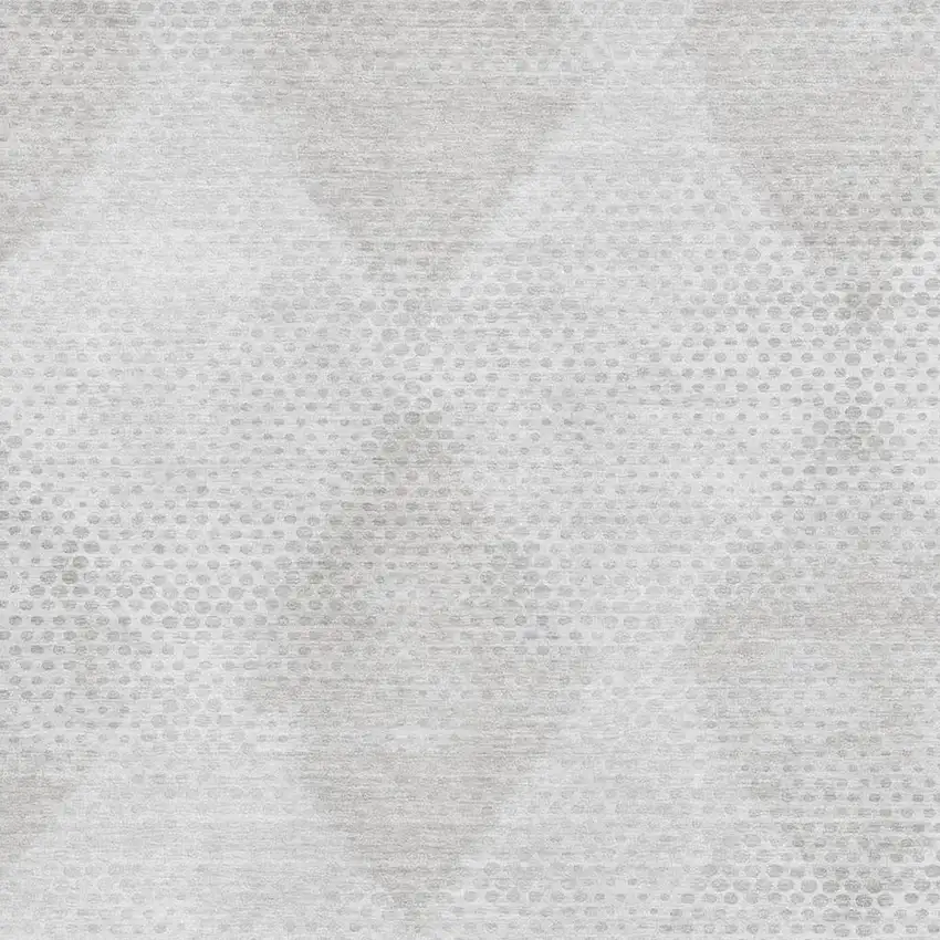 Ivory And Silver Geometric Washable Area Rug With UV Protection Photo 3