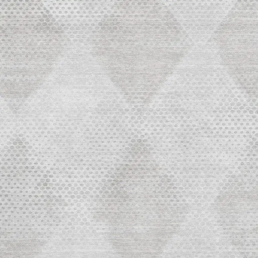 Ivory And Silver Geometric Washable Area Rug With UV Protection Photo 3