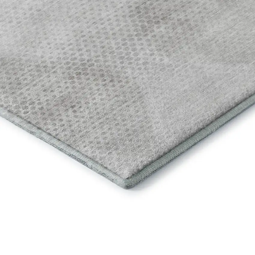 Ivory And Silver Geometric Washable Area Rug With UV Protection Photo 8