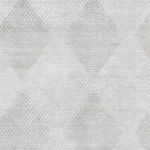 Photo of Ivory And Silver Geometric Washable Area Rug With UV Protection