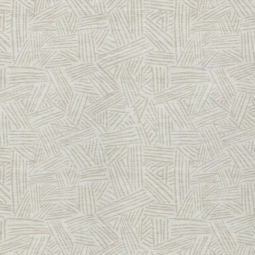 Ivory And Silver Geometric Washable Indoor Outdoor Area Rug Photo 5