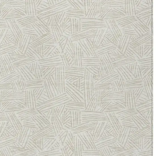Ivory And Silver Geometric Washable Indoor Outdoor Area Rug Photo 5