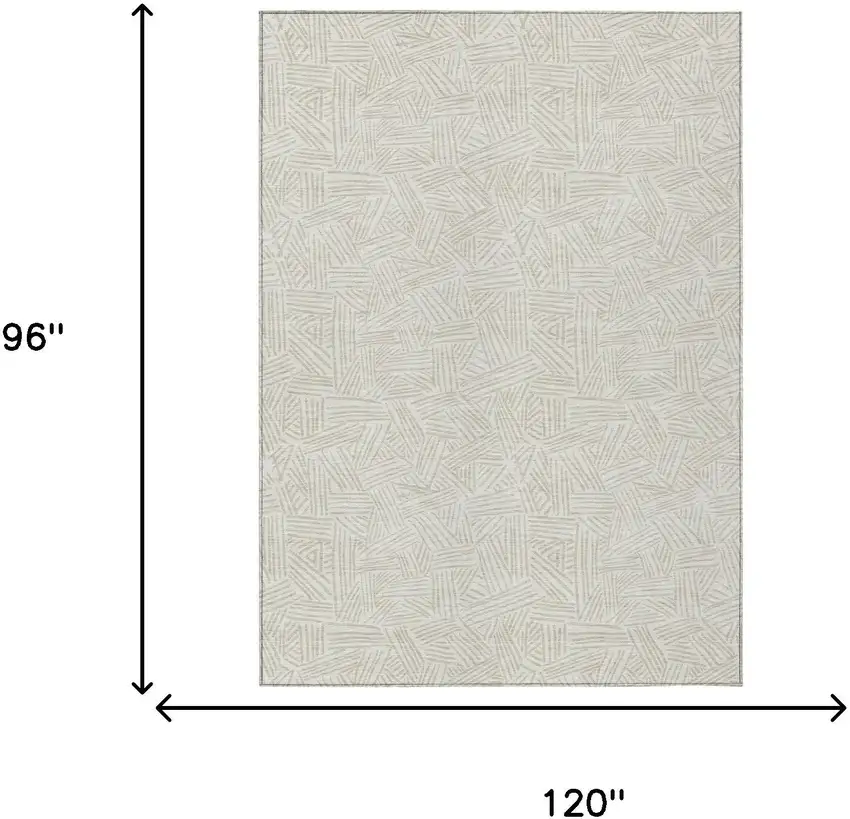 Ivory And Silver Geometric Washable Indoor Outdoor Area Rug Photo 8