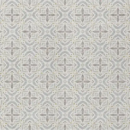 Ivory And Silver Geometric Washable Indoor Outdoor Area Rug Photo 1
