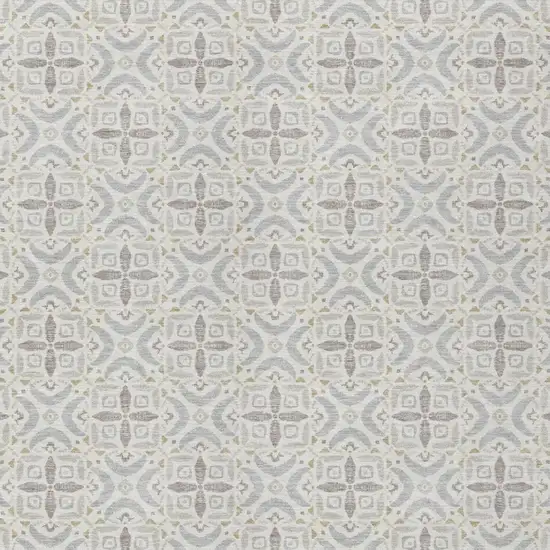 Ivory And Silver Geometric Washable Indoor Outdoor Area Rug Photo 3