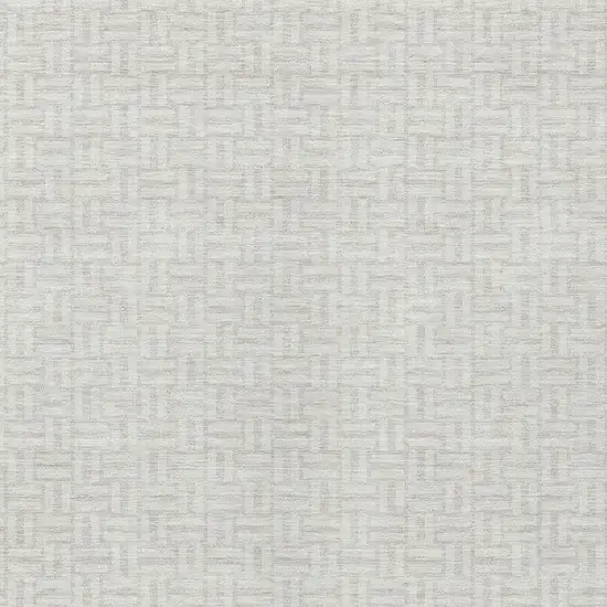 Ivory And Silver Geometric Washable Indoor Outdoor Area Rug Photo 6