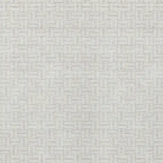 Ivory And Silver Geometric Washable Indoor Outdoor Area Rug Photo 6