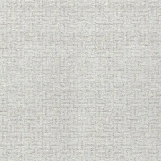 Ivory And Silver Geometric Washable Indoor Outdoor Area Rug Photo 6