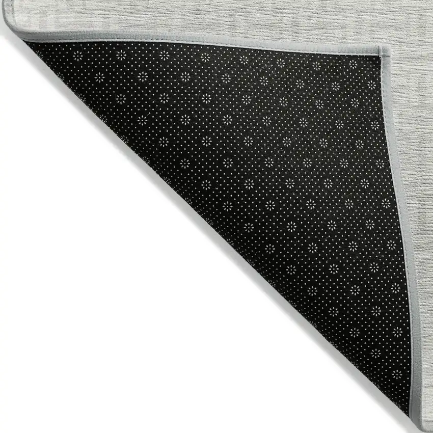 Ivory And Silver Geometric Washable Indoor Outdoor Area Rug Photo 4